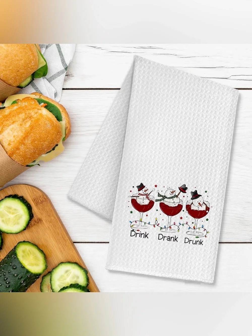 Christmas Wine kitchen Towel
